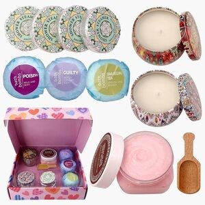 CleanBliss|Luxury Spa Gift Set Shower Steamers, Bath Bombs, Candles & Body Scrub